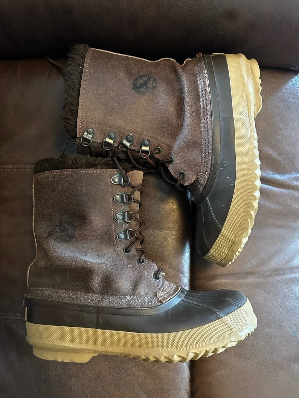 Eddie Bauer for sorel womans Brown Insulated Winter Rain Boots